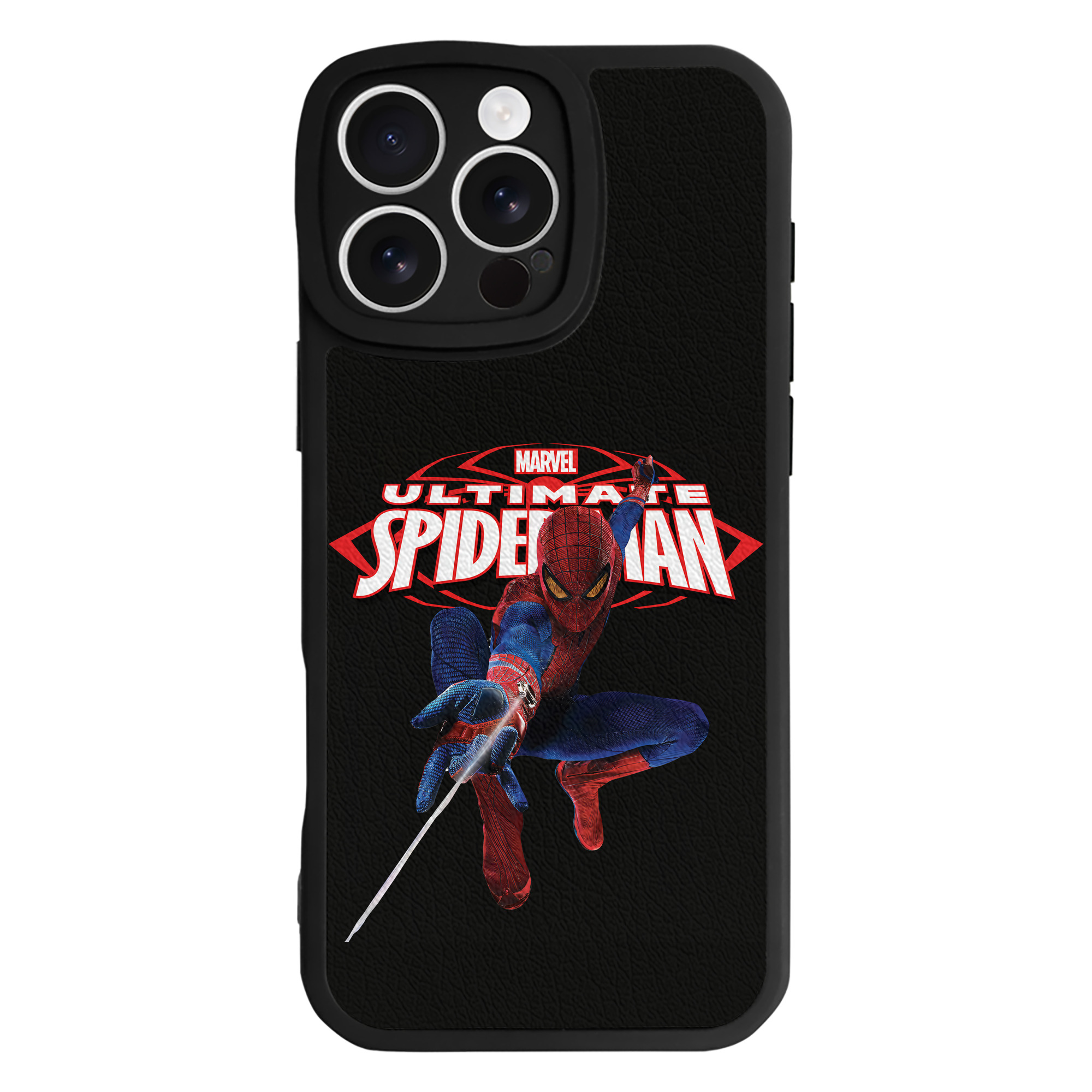 Spider Man スパイダーマン 【iPhone 16シリーズ対応】シリコンスマホケース（レザー調） 材質：シリコン